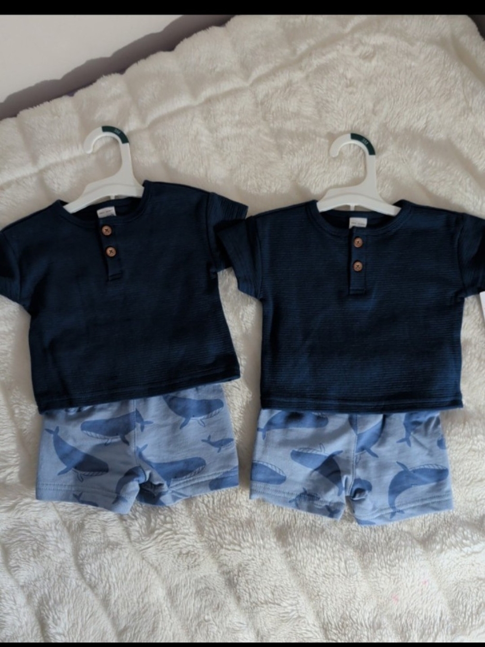 Carter's Baby Boys Whale Print Shorts and T-Shirt Set ×2